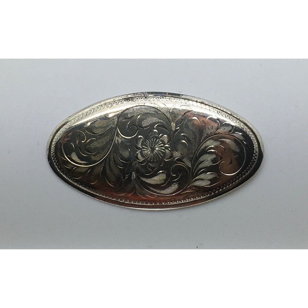 Forstner Sterling Silver  Brooch Pin Victorian Style Flowers Floral Etched